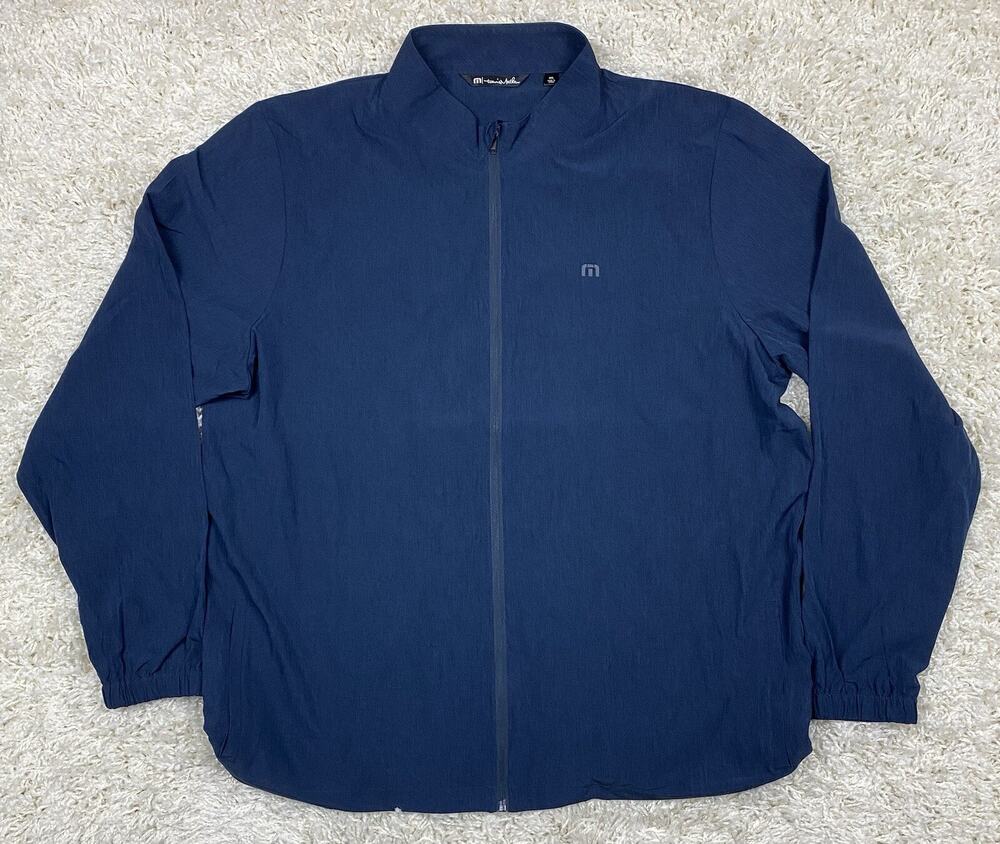 Travis Mathew Full Zip Golf Jacket Men's XXL Navy Heather Windbreaker